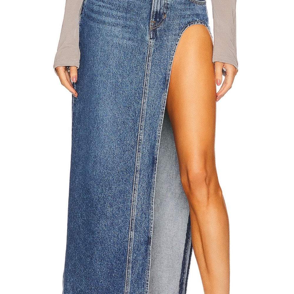 GRLFRND Asymmetrical Denim Skirt